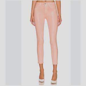 L'AGENCE Jeans Womens 25 Marguerite Dusty Pink Coated High Rise Skinny Jeans